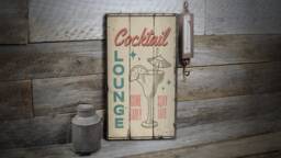 Tropical Lounge, Wooden Cocktail Decor, Love To Drink, Drink Fun Sign, Sale Wall Decor - Old Signs - thumbnail 1