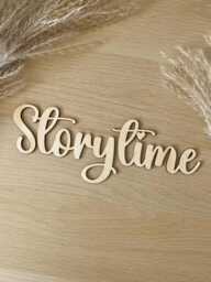 story Time Wall Sign. Wooden Nursery Baby Bedroom Quote. Shower Gift. Nursery, Children's Bedroom, Reading Corner Playroom Decor - thumbnail 1