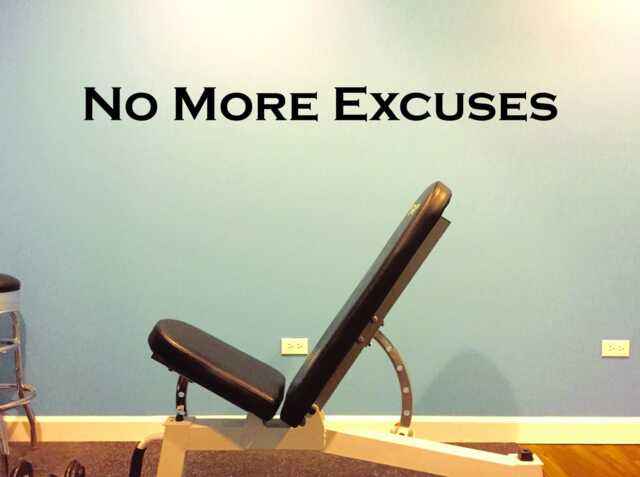 Diy Garage Gym, Gym Layout Ideas, Wall Decals, No More Excuses - image 1