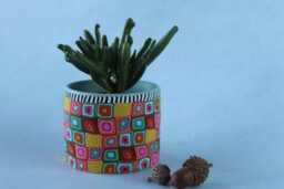 Polymer Clay Plant Pot 3.3 Inch Small Colorful Succulent Ceramic Planter - thumbnail 4