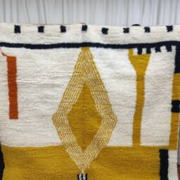 Handwoven Moroccan Boujaad Rug, Abstract Berber Wool Carpet, Colorful Bohemian Home Decor - thumbnail 2