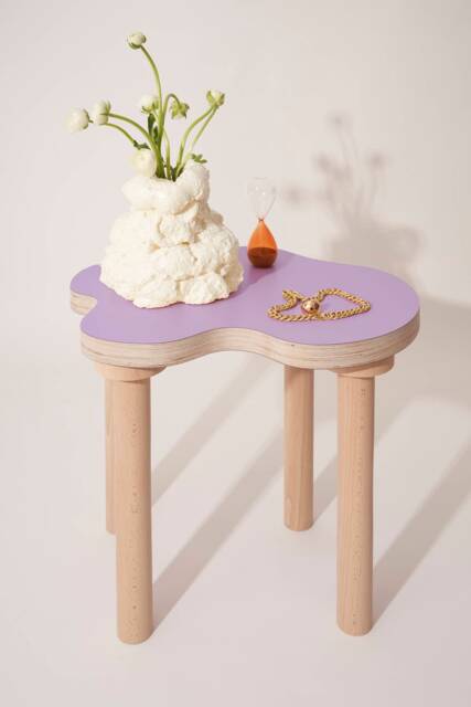 Wavy Curvy Wiggle Squiggle Coffee Table Side Stool in Lilac - image 1