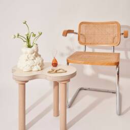 Wavy Curvy Wiggle Squiggle Coffee Table Side Stool in Lilac - thumbnail 4