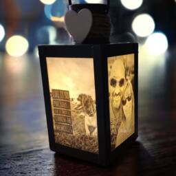 Hand Made Personalised Photo Lantern/Lamp. Light Up Photos.remembering Loved Ones At Wedding - in Loving Memory- Mother's Day - thumbnail 2