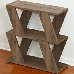 Narrow Side Table With 2 Storage Shelves - Slim 2-Tier End For Living Room, Bedroom, Or Office Dark Oak Effect - 60x22x57cm - thumbnail 2