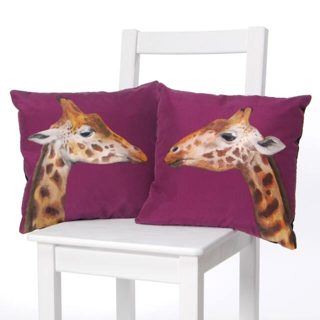 Giraffe Cushion - Handmade Silk Cushion - image 1