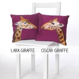 Giraffe Cushion - Handmade Silk Cushion - thumbnail 4