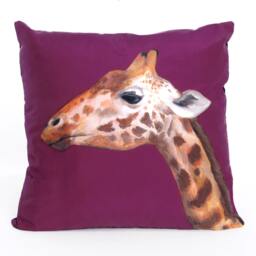 Giraffe Cushion - Handmade Silk Cushion - thumbnail 3