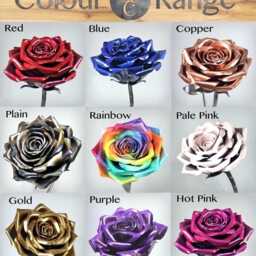Handmade Rose Anniversary Metal Flower Sculpture Handcrafted Free Standing Ornament Mothers Day Gift Love Romantic Present - Personalisation - thumbnail 2