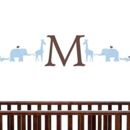 Personalized Monogram Animal Parade Large Wall Decal Elephant, Giraffe, Crocodile Vinyl Choose Colors Kids Nursery Zoo Jungle Decor C182 - thumbnail 2