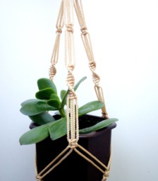 Beige Plant Holder Macrame Hanger 18 Inches 3 Mm Cinnamon Hanging Planters Wall Hanging Indoor Or Outdoor Decor Planter Pattern - thumbnail 1