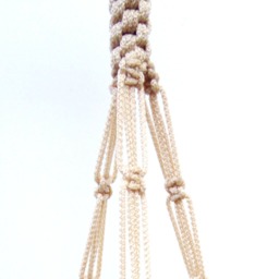 Beige Plant Holder Macrame Hanger 18 Inches 3 Mm Cinnamon Hanging Planters Wall Hanging Indoor Or Outdoor Decor Planter Pattern - thumbnail 3
