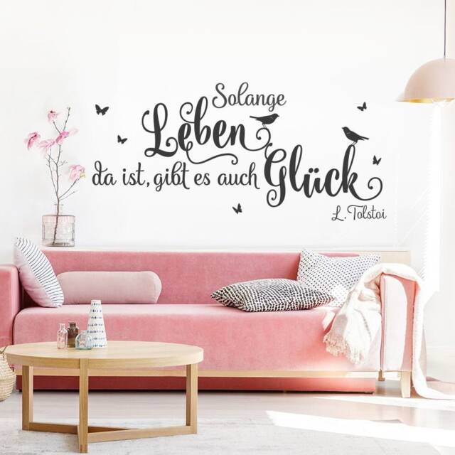 Wall Sticker Saying Quotes As Long As There Is Life, Happiness L. Tolstoy Wall Tattoo Ws26A - image 1