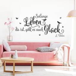 Wall Sticker Saying Quotes As Long As There Is Life, Happiness L. Tolstoy Wall Tattoo Ws26A
