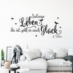 Wall Sticker Saying Quotes As Long As There Is Life, Happiness L. Tolstoy Wall Tattoo Ws26A - thumbnail 2