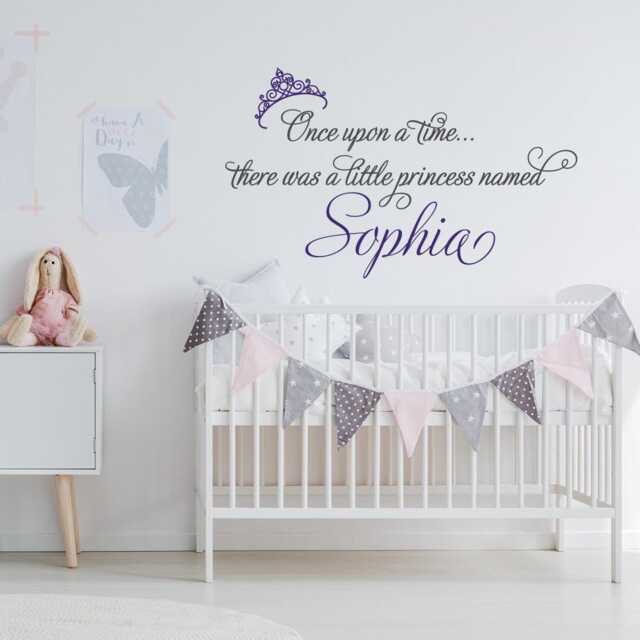 Personalized Princess Name Wall Decal Once Upon A Time, Girls Room Decor Ww50 - image 1