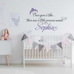 Personalized Princess Name Wall Decal Once Upon A Time, Girls Room Decor Ww50 - thumbnail 1