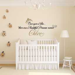 Personalized Princess Name Wall Decal Once Upon A Time, Girls Room Decor Ww50 - thumbnail 3