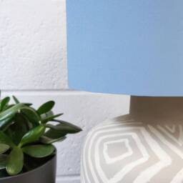 Light Blue Lampshade in Cotton With Copper Lining Large Plain Ceiling Lightshade - thumbnail 4