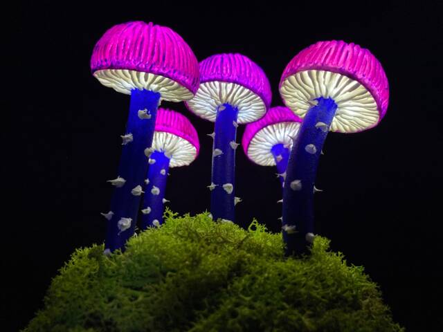 Psychedelic Mushroom Lamp Handmade Polymer Clay Usb Night Light - image 1