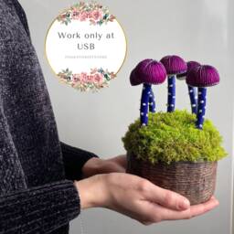 Psychedelic Mushroom Lamp Handmade Polymer Clay Usb Night Light - thumbnail 2