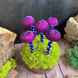 Psychedelic Mushroom Lamp Handmade Polymer Clay Usb Night Light - thumbnail 4