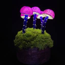 Psychedelic Mushroom Lamp Handmade Polymer Clay Usb Night Light - thumbnail 3