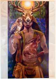 Lord Of The Wildwood - A3 Poster Print By Wendy Andrew Painting Dreams - thumbnail 1