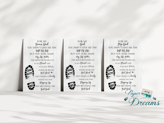 Thank You For Stepping Up Print, Step Dad, Fathers Day Gift, Present, Birthday, Wall Art, Poster Bonus - Unframed Print -Christmas - image 1