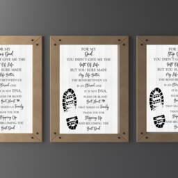 Thank You For Stepping Up Print, Step Dad, Fathers Day Gift, Present, Birthday, Wall Art, Poster Bonus - Unframed Print -Christmas - thumbnail 2