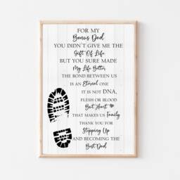 Thank You For Stepping Up Print, Step Dad, Fathers Day Gift, Present, Birthday, Wall Art, Poster Bonus - Unframed Print -Christmas - thumbnail 3