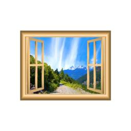 Snowy Mountain Top 3D Wall Art Decal Landscape Window Frame Home D??cor Mural - Vwaq Nw39 - thumbnail 2