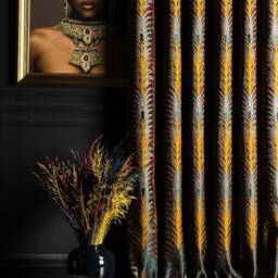striped Patterned Curtain Panel Custom Size Luxury Drape - thumbnail 2