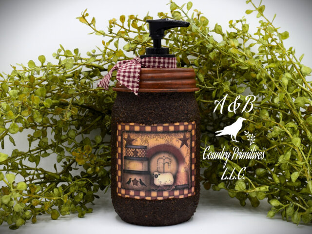 Hand Soap Dispenser, Grubby Mason Jar With Pump, Country Farmhouse Bathroom Home Decor - image 1