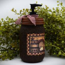 Hand Soap Dispenser, Grubby Mason Jar With Pump, Country Farmhouse Bathroom Home Decor - thumbnail 2