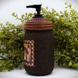 Hand Soap Dispenser, Grubby Mason Jar With Pump, Country Farmhouse Bathroom Home Decor - thumbnail 3