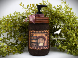 Hand Soap Dispenser, Grubby Mason Jar With Pump, Country Farmhouse Bathroom Home Decor - thumbnail 1