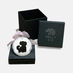 Small Dog - Maltese Terrier Cross Breed Personalised Ornament Custom Glass Christmas Bauble - thumbnail 2