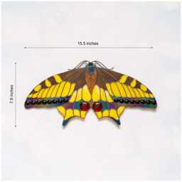 stained Glass Swallowtail Butterfly Wall Decor Large Yellow Hanging Unique Gift For Mom Bohemian Home Housewarming - thumbnail 2