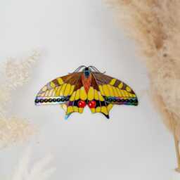 stained Glass Swallowtail Butterfly Wall Decor Large Yellow Hanging Unique Gift For Mom Bohemian Home Housewarming - thumbnail 3