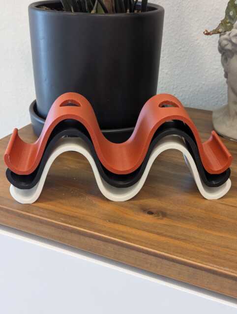 Wavy Plastic Candlestick Holder, Modern Home Decor - image 1