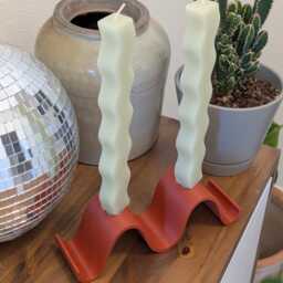 Wavy Plastic Candlestick Holder, Modern Home Decor - thumbnail 3