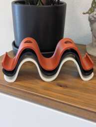 Wavy Plastic Candlestick Holder, Modern Home Decor - thumbnail 1