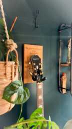 Solid Oak Guitar Holder - Personalised Wall Hanging Stand Gift For Music Lovers