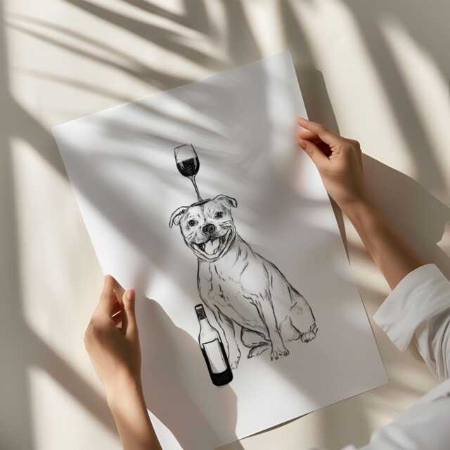 staffordshire Bull Terrier Print Customisable Colors, Dog Lover Gift - image 1