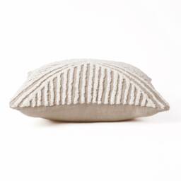 Tufted Off White & Beige Throw Pillow Cover, 18x18 Inches - Zulu Collection - thumbnail 3
