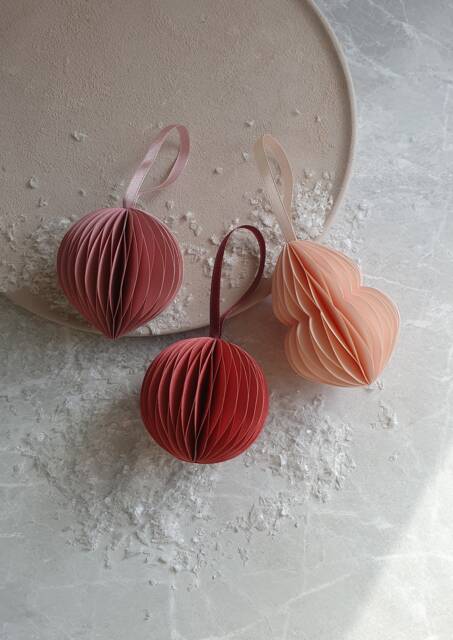 Christmas Ornaments Set Of 3, Scandi Decoration, Rustic Ornaments, Eco Christmas Baubles, Paper Bauble Decorations, Make Your Perfect Set - image 1