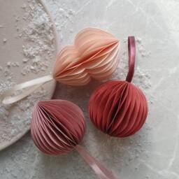 Christmas Ornaments Set Of 3, Scandi Decoration, Rustic Ornaments, Eco Christmas Baubles, Paper Bauble Decorations, Make Your Perfect Set - thumbnail 2