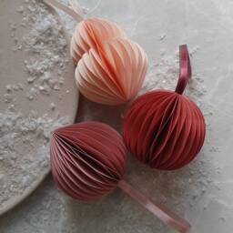 Christmas Ornaments Set Of 3, Scandi Decoration, Rustic Ornaments, Eco Christmas Baubles, Paper Bauble Decorations, Make Your Perfect Set - thumbnail 3