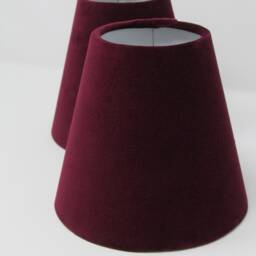 Burgundy Velvet Small Candle Clip Wall Tapered Lampshade Light Shade - thumbnail 3